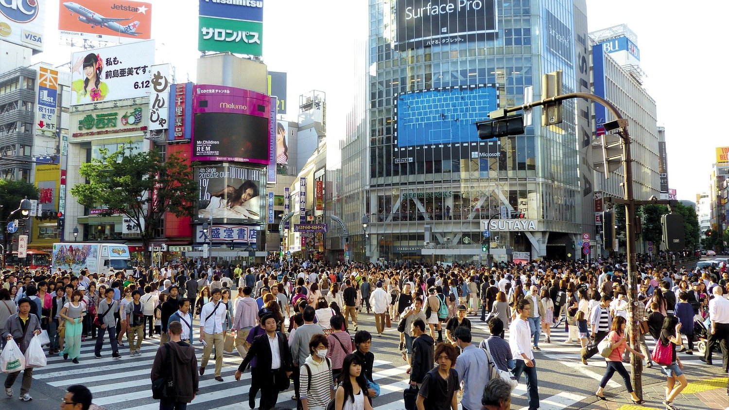 Imagem de umas das avenidas principais do distrito de Shibuya, Tokyou, Japão